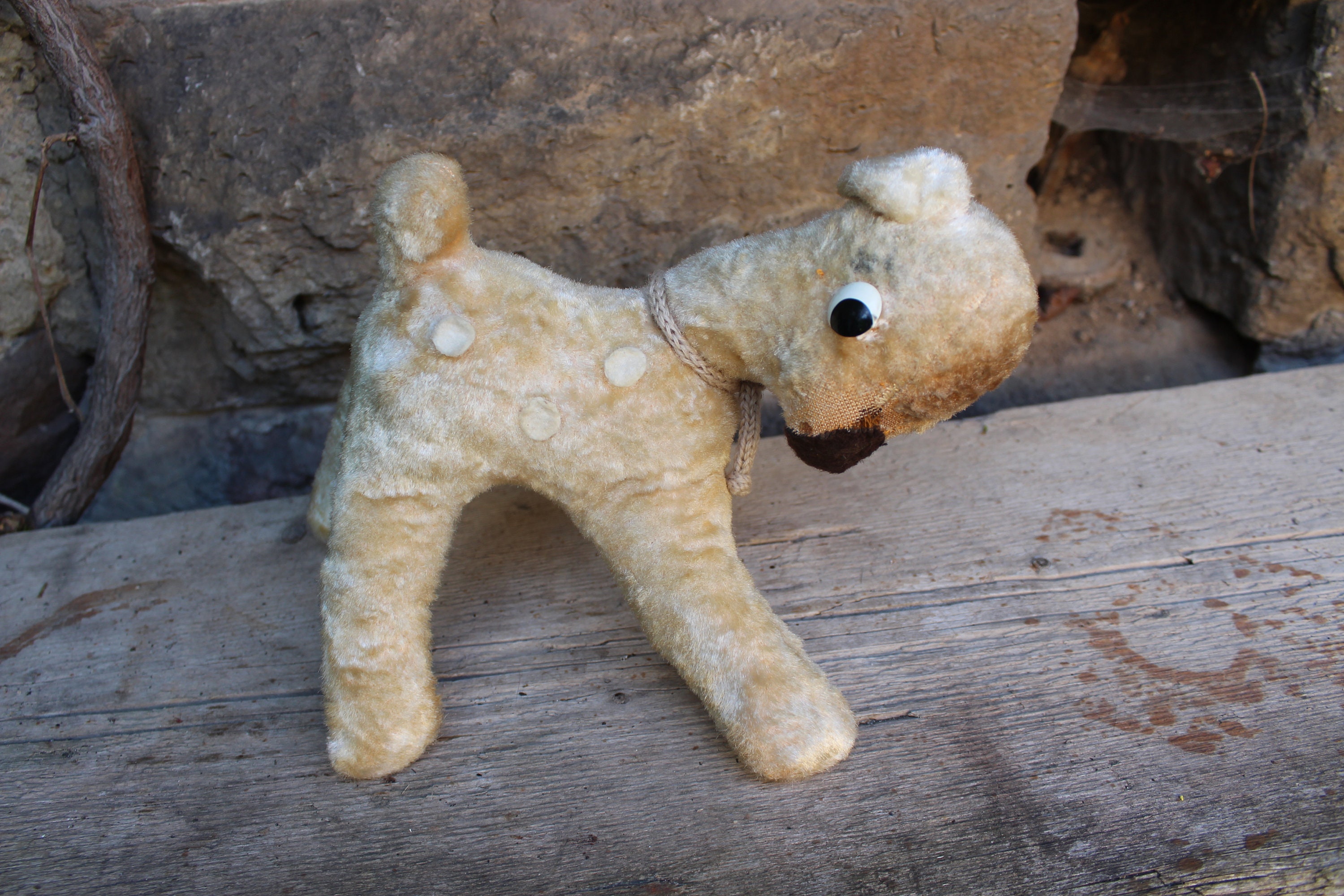 ぬいぐるみ vintage deer plush toy Old Shabby Deer Stuffed Animal 1950s Vintage - Etsy