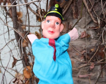 Marioneta de policía, de plástico, vintage de los años 60/70, RDA.