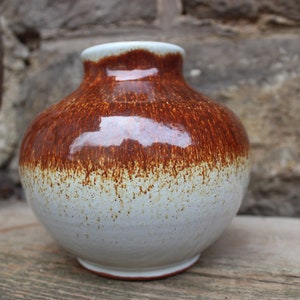 Midcentury ball vase studio ceramic running glaze ceramic 60s 70s Germany