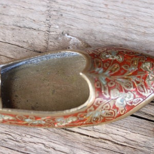 Miniature Brass Shoe Mini Ashtray Vintage Made in India