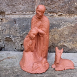 Nativity figures Holy Family Donkey Nativity scene Ceramic 60s 70s GDR