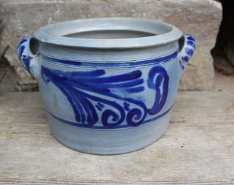 Ceramic pot earthenware pot 4 l stoneware salt glaze 50s 60s