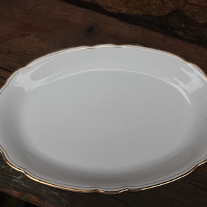 Serving plate meat plate gold rim wave edge Kahla quality feston 30s 40s