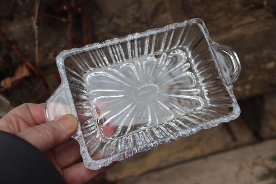 Candy dish, jewelry dish, soap dish, butter dish, crystal glass, vintage