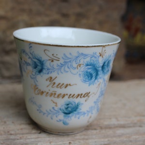 antique coffee cup &quot;Zur Erinnererung&quot; saying cup collector&#39;s cup around 1880 - 1900