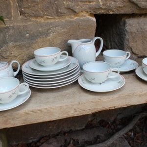 18 pcs. Service à café service à thé Wilhelm Jäger Eisenberg Porcelaine Années 30 40 Art Déco