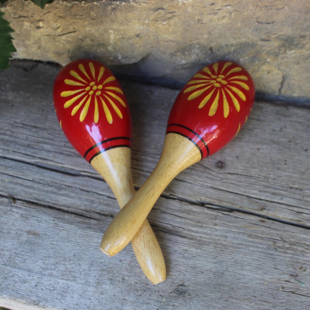 Mexican Rattle Instrument Set of 2 Maracas Mexican Rattles Vintage - Etsy