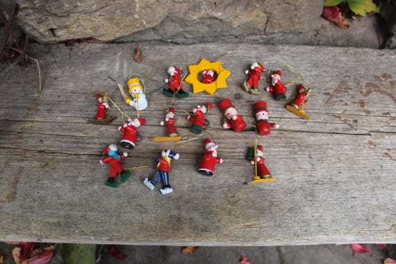 16-piece Wooden Ornament Set From the Ore Mountains / Angels