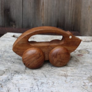 Vintage Push Toy Grasping Toy Hedgehog Teak Wood Massage Roller 60s Danish Design
