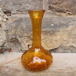 Empoli Amber Decanter Glass Bottle 60s Made in Italy
