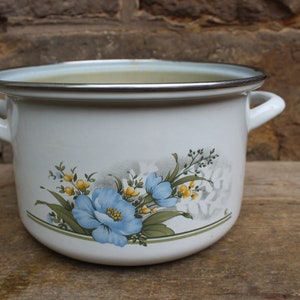 Enamel Pot Flowerpot Plant Pot Decoration 80s 90s