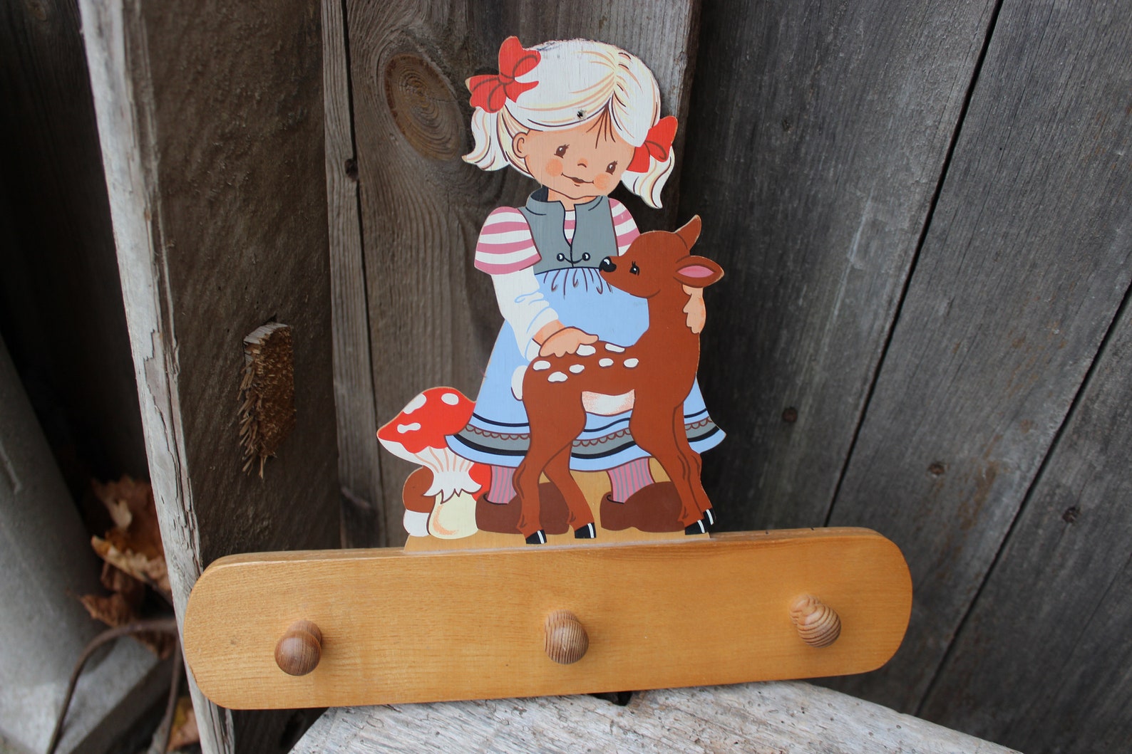 Vintage Children's Wardrobe Hook Bar Mertens Art 80s