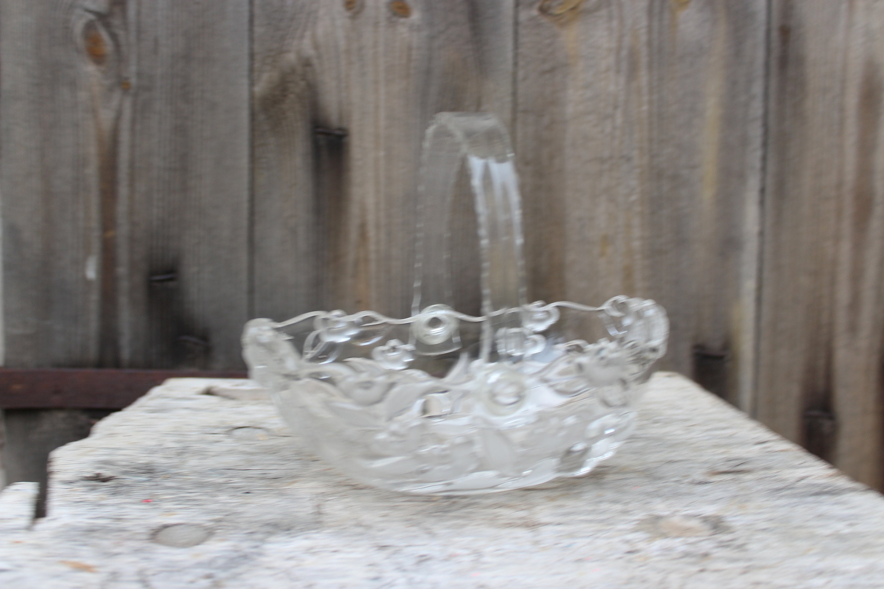 Crystal glass bowl handle bowl Walther Glass West Germany Etsy
