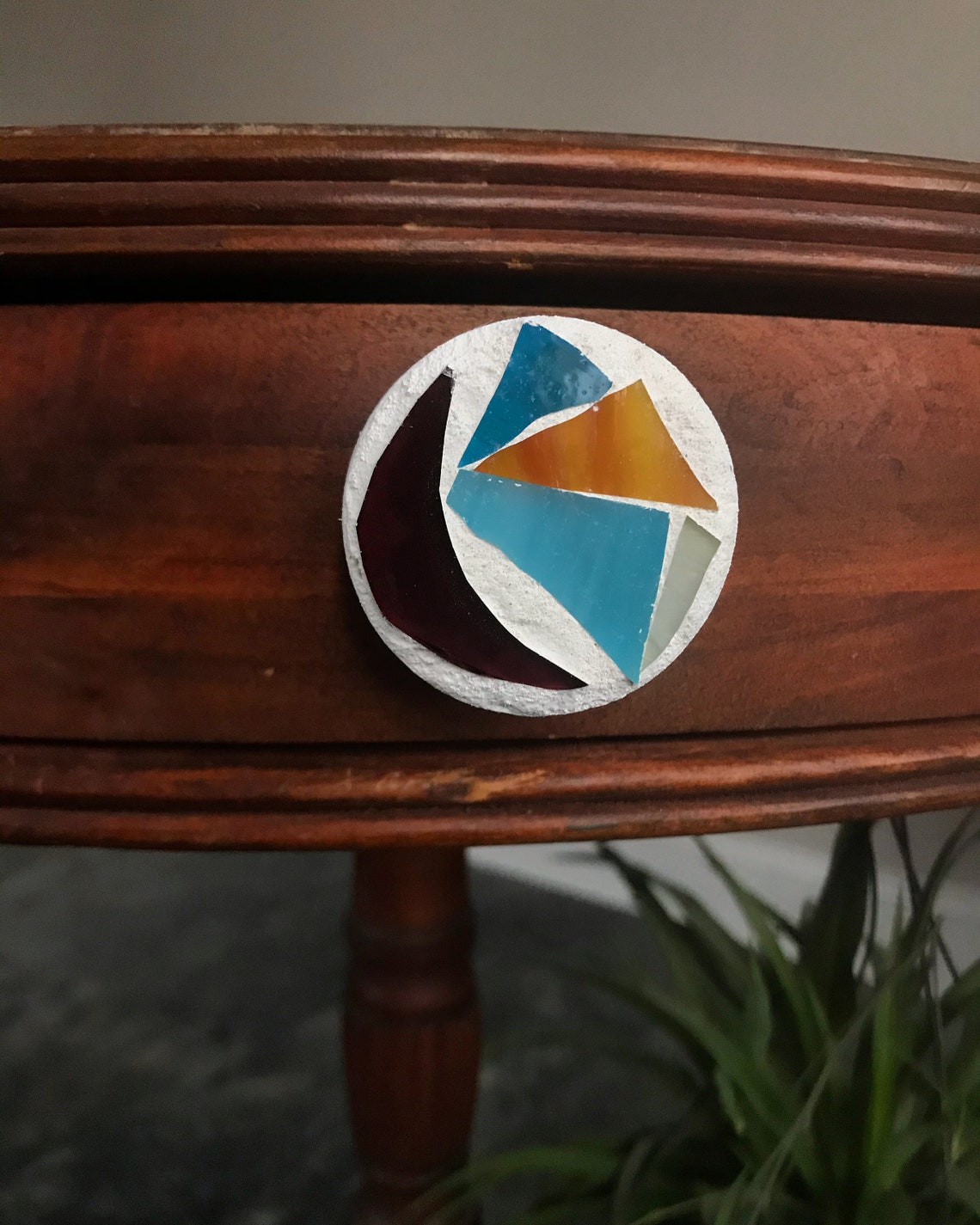 Handmade stained glass mosaic knobs Etsy