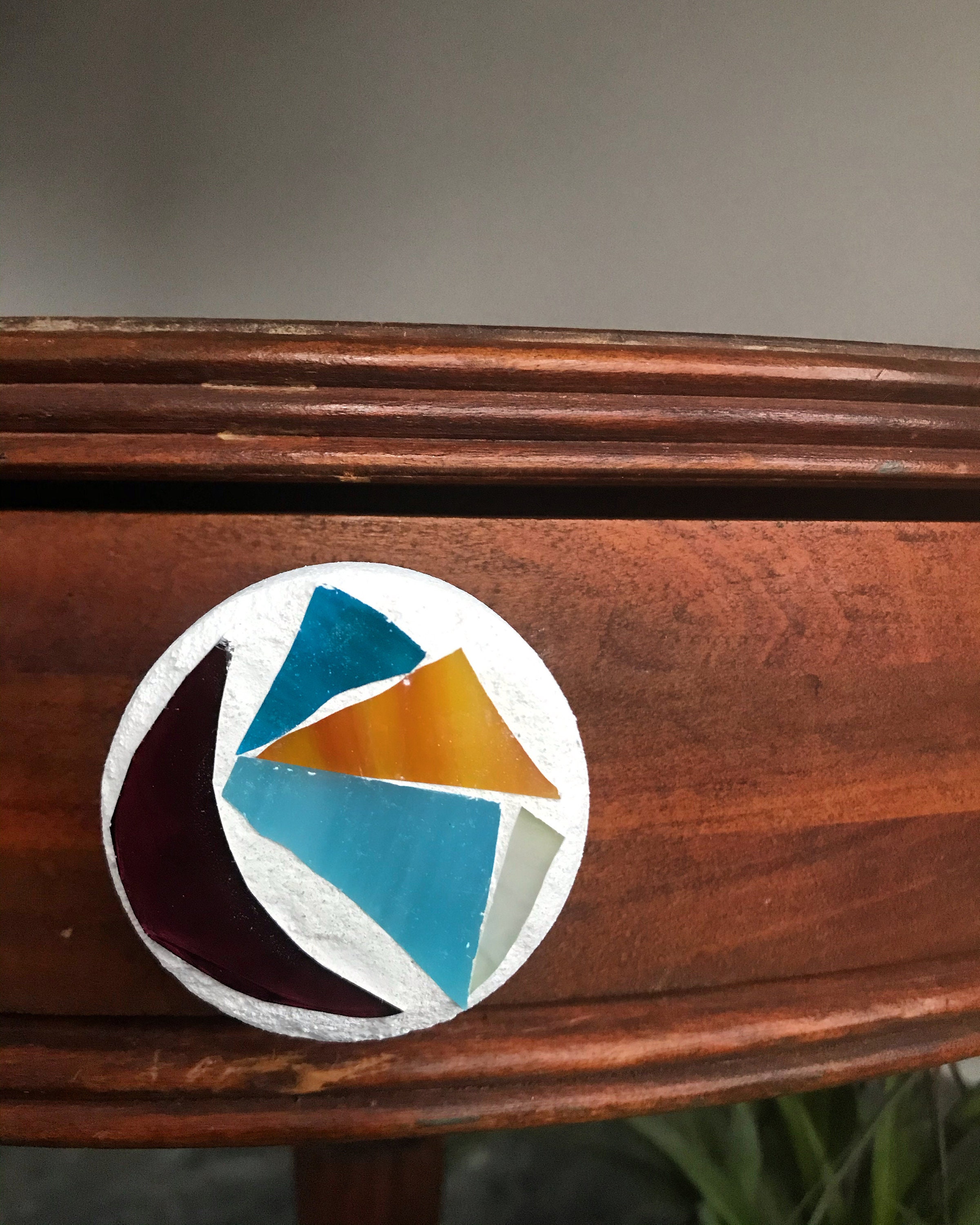 Handmade stained glass mosaic knobs Etsy