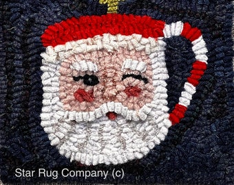 Star Rug Company ~Vintage Santa Mug Large Pattern -  Rug Hooking Pattern