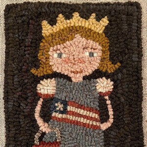 Star Rug Company ~ Little Miss Liberty primitive  rug hooking pattern  ~ Large Size