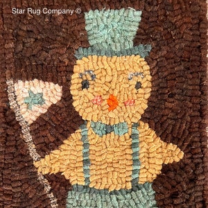 Star Rug Company ~ Mister Chick ~ patrón primitivo de enganche de alfombras