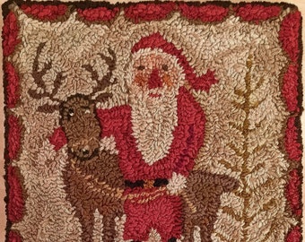 Star Rug Company DIGITAL Needle Punch Pattern  ~Antique Santa and Reindeer