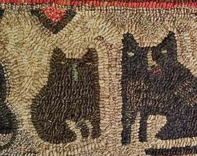 Mama and Her Kits A Kelley Belfast Original Primitive Rug Hooking ...