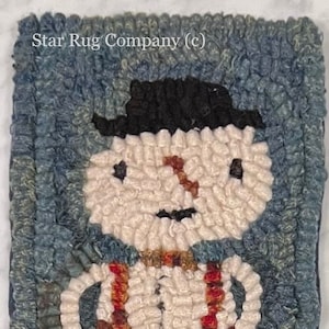 Star Rug Company ~ Winter Fella ~primitive hooked rug