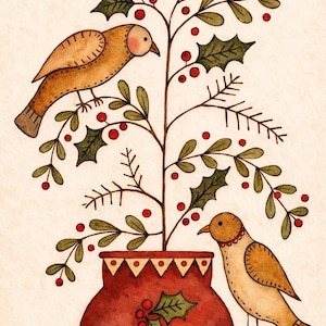 Robin Leuschen's “Glad Tidings" Paper Pattern offered by Star Rug Company ~ PDF Paper Pattern for rug hooking~ Instant Download