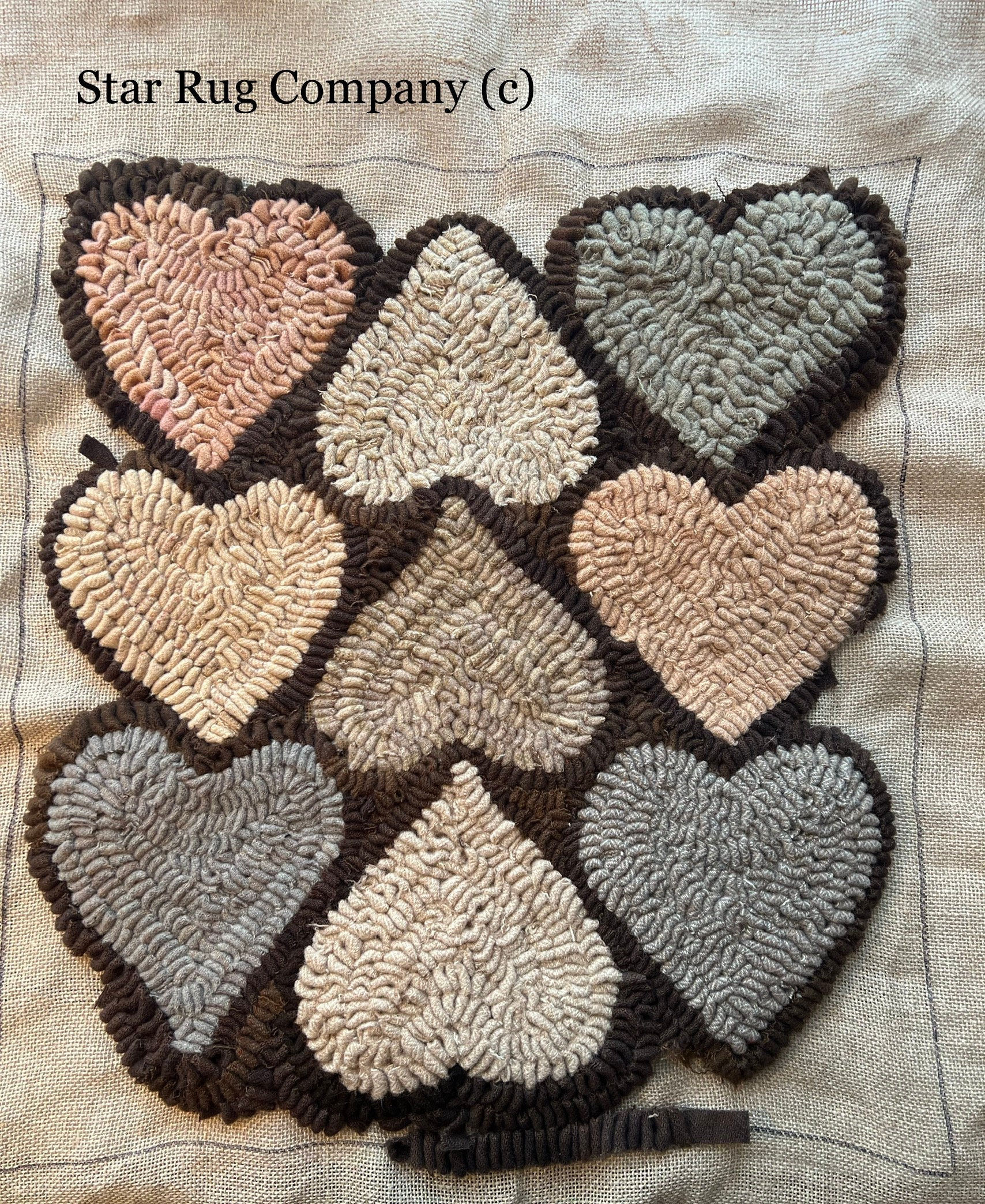 Star Rug Company ~ Antique Hearts Rug Hooking Pattern - Etsy