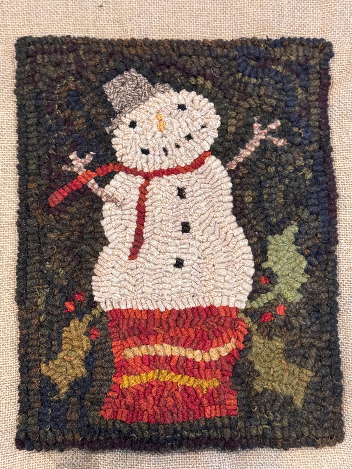 Redware Snowman - A Kelley Belfast Original Primitive Rug Hooking ...