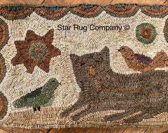 Star Rug Company ~ Lazy Cat ~ primitive rug hooking pattern