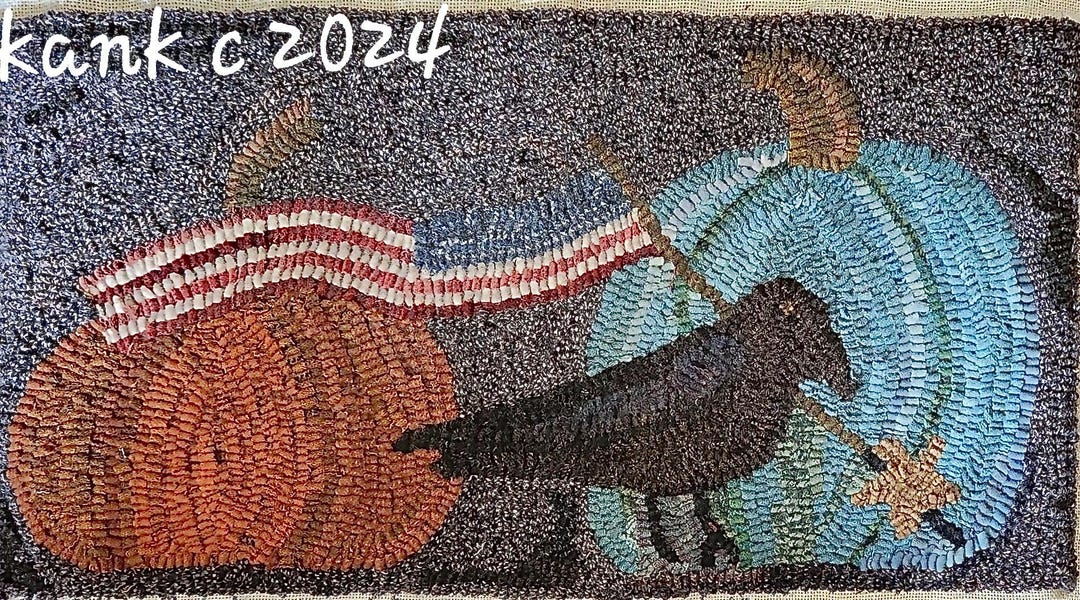 Patriotic Crow - A Kelley Belfast Original Primitive Rug Hooking ...