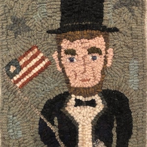 Star Rug Company ~ Patrón de alfombra primitiva de gancho Honest Abe