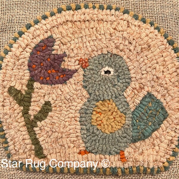 Star Rug Company ~ Petit oiseau bleu ~ Modèle en papier pour crochet de tapis ~ Téléchargement numérique