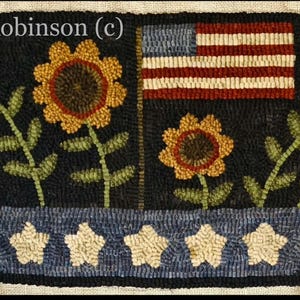 Sunflower Basket  -  A Michelle Robinson original primitive rug Hooking pattern  offered by Star Rug Company