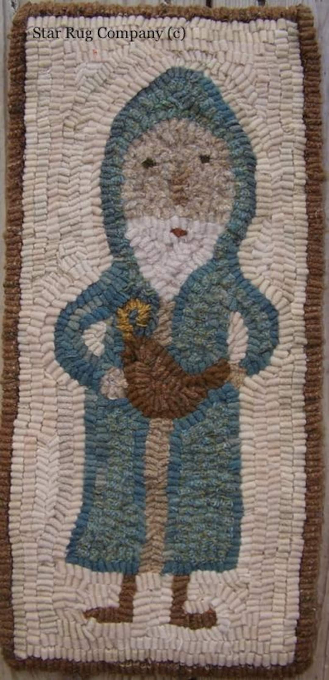 Primitive Star Rug Star Rug Company ~ Blue Belsnickel Primitive Rug Hooking Pattern - Etsy
