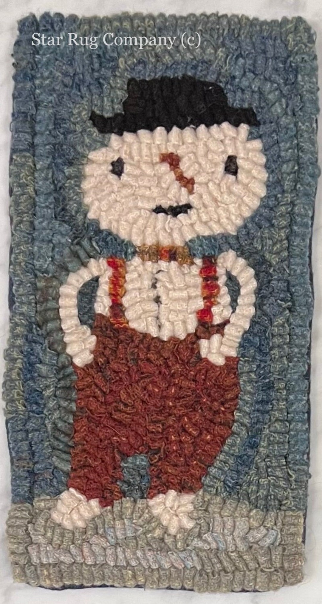 Star Rug Company Winter Fella primitive Hooked Rug Etsy