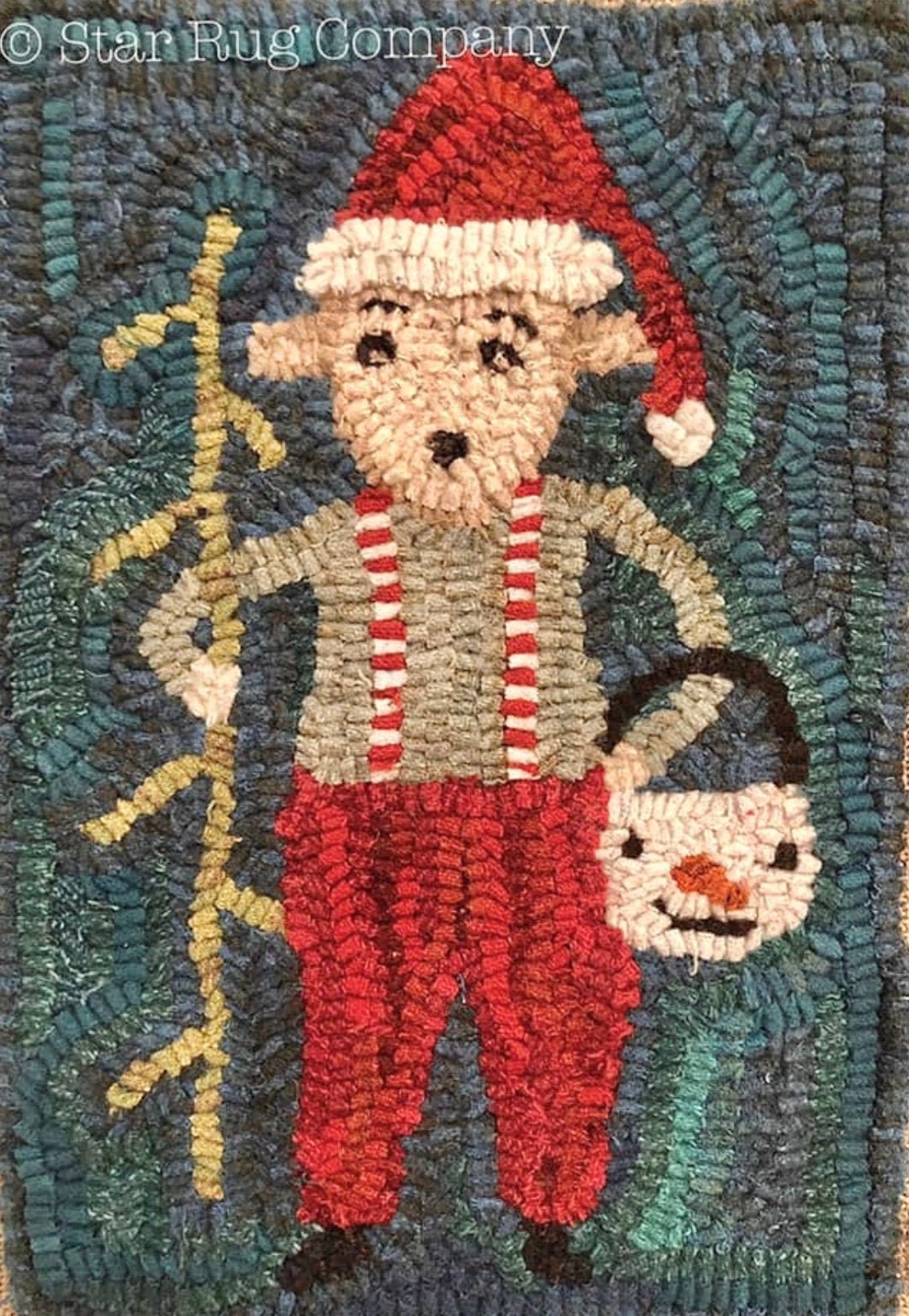 Flying Santa Rug Pattern Star Rug Company ~ Santa's Helper Rug Hooking Pattern - Etsy