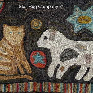 Star Rug Company ~ Dog & Cat ~ primitive rug hooking pattern