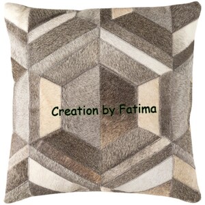 Set of 2 Cowhide Patchwork Cushion Covers Without Filling 18&quot;X 18&quot; CBF-1002
