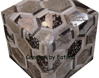 牛革ラグ、エリアラグ、レザーラグ、牛革パッチワークラグ、ハイドラグ