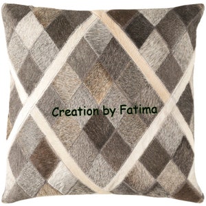 Set of 2 Cowhide Patchwork Cushion Covers Without Filling 18&quot;X 18&quot; CBF-1004