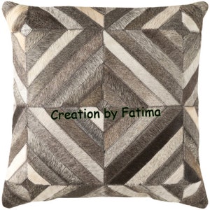 Set of 2 Cowhide Patchwork Cushion Covers Without Filling 18&quot;X 18&quot; CBF-1001