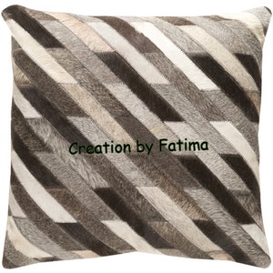 Set of 2 Cowhide Patchwork Cushion Covers Without Filling 18&quot;X 18&quot; CBF-1003