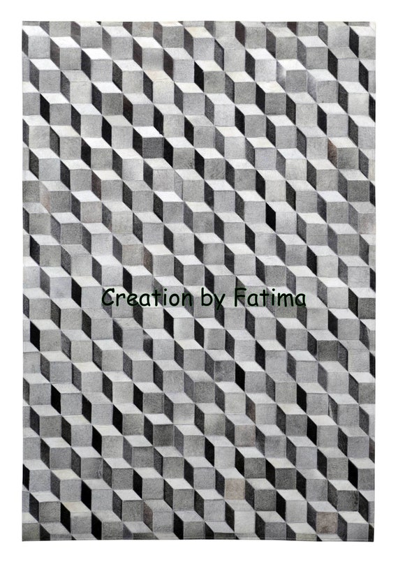 Cowhide Rug, Area Rug, Leather Rug, Cowhide Patchwork Rug, Hide Rug, Cow Hide Rug - CBF -02