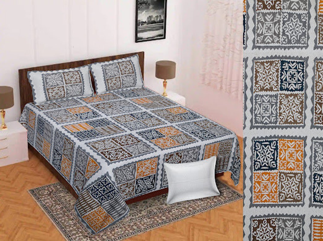 Rajasthani Traditional Jaipuri King Size Bedsheet With 2 Etsy