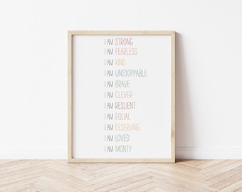Personalized Affirmation Print, Children's Nursery Decor (Digital Download)