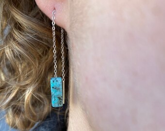 Earrings silver blue/black/gray