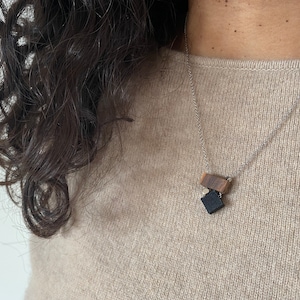 Olive wood necklace & silver sticks