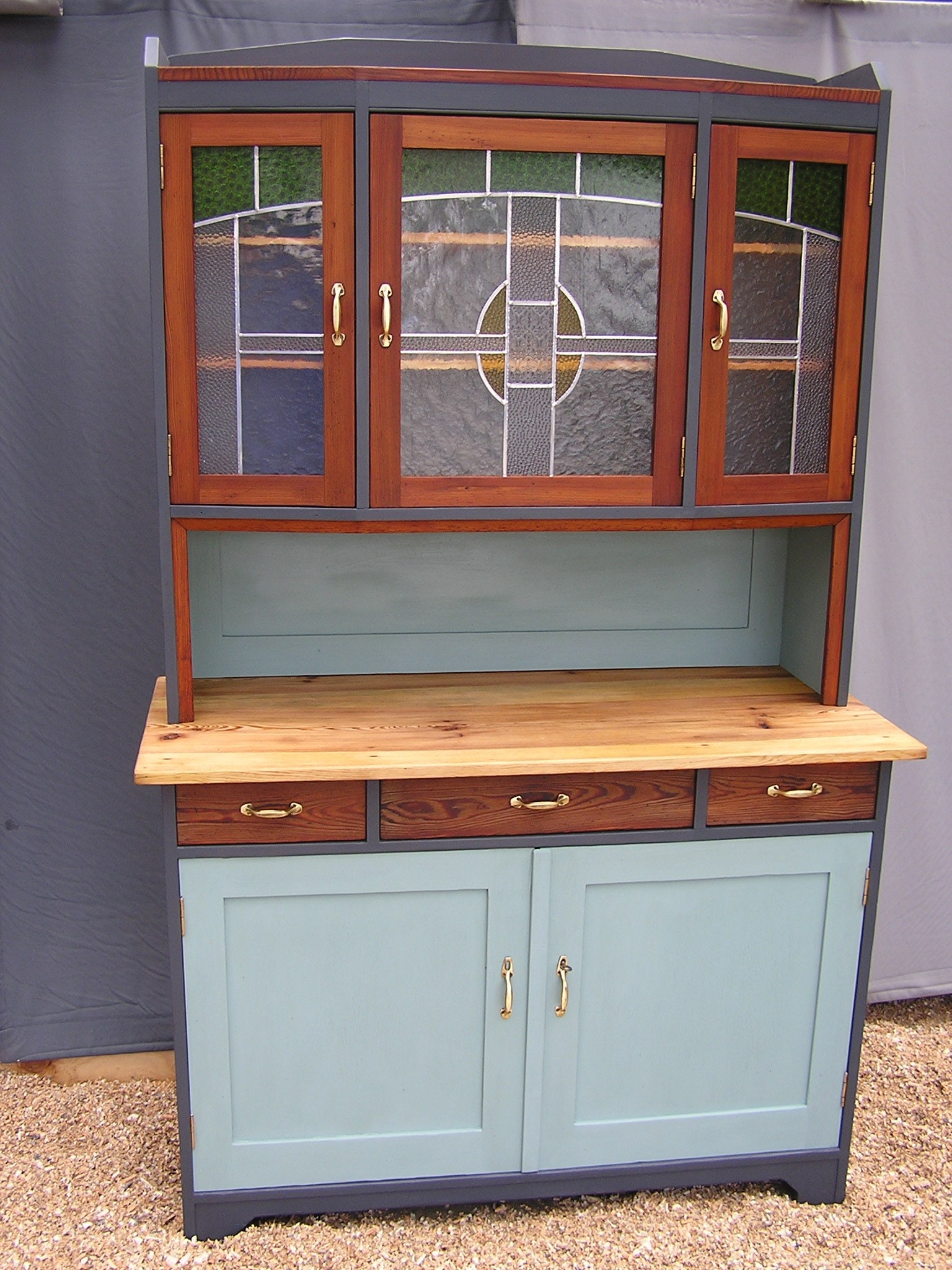 Antique green buffet