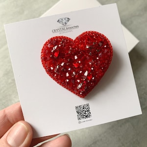 Beaded Heart Brooch: Small Love Brooch Accessory