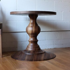 Conway Pedestal Table Base— Unfinished Wood, Ideal for DIY Dining Table Projects